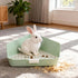 Dmnnlp 10" 10" 7" Large Rabbit Litter Box x x with Broom & Grooming Kit, Low-Entry Corner Toilet Pan for Potty Training