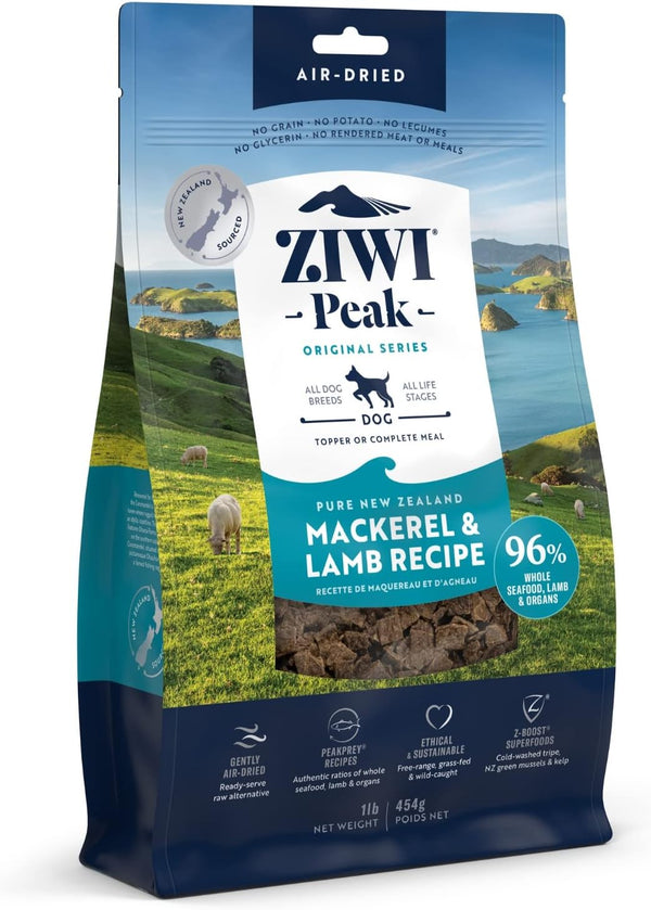 Peak Air-Dried Dog Food by ZIWI, Mackerel & Lamb, All Natural, High Protein, Grain Free, Limited Ingredient, 16oz