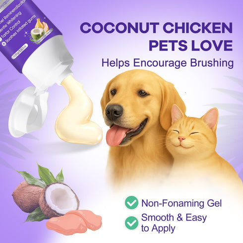 Enzymatic Toothpaste for Dogs and Cats with Nano-Hydroxyapatite and Soft Bristles Toothbrush