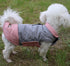 Waterproof Reversible Dog Coats for Small Dogs, Warm Puppy Jacket for Cold Winter, Pink and Grey