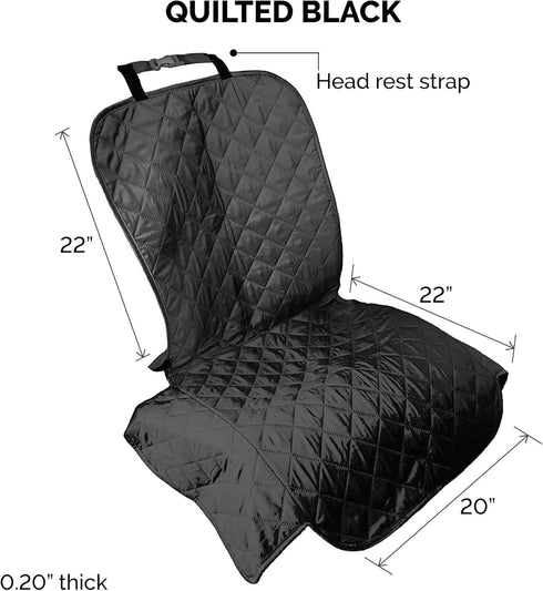 Furhaven Universal Quilted Water-Resistant Car Seat Protector - Black, One Size