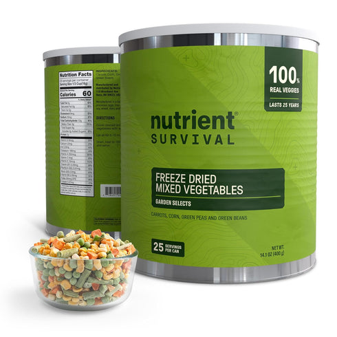 Freeze-Dried Mixed Vegetables #10 Can | 25-Year Shelf Life | Emergency Food