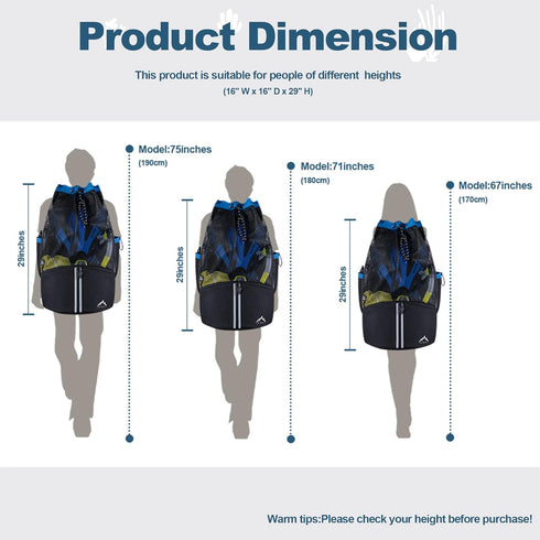 XL Mesh Scuba Diving Bag Backpack for Snorkeling Gear & Equipment, Holds Mask, Fins, Snorkel