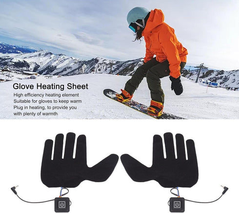 USB Heated Gloves Pad, 5 Finger Fast Gloves Heating Pad 2Pcs Ultra Thin Efficient for Indoors for Hiking