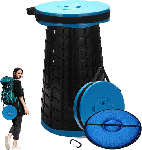 Spisces Upgraded Collapsible Stool with Cushion, 1000 lbs Capacity & 19.7-in High, Wider