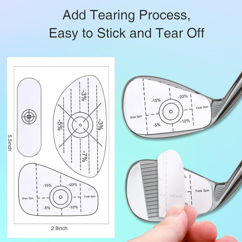 Qishiyi Golf Impact Tape Labels,Self-Teaching Sweet Spot and Consistency Analysis.for Irons Woods and Putters