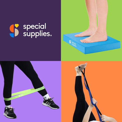 SPECIAL SUPPLIES Exercise Balance Pad, Yoga Strap & Resistance Bands for Fitness, Stretching, and Physical Therapy