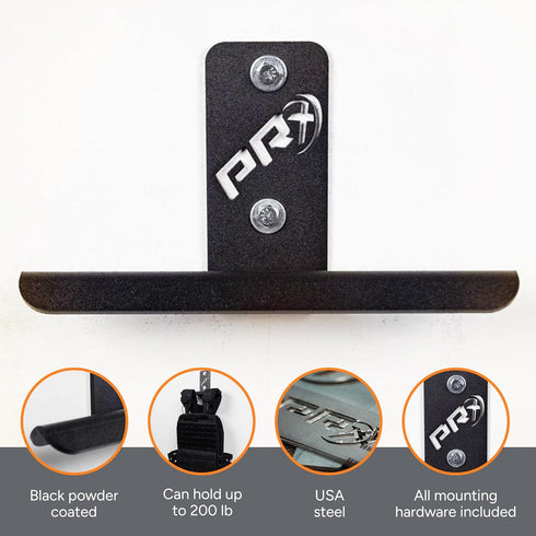 PRx Performance Wall-Mounted Heavy Duty Storage Hanger for Weight Vests, Tactical Gear, Backpacks, Body Armor Plate