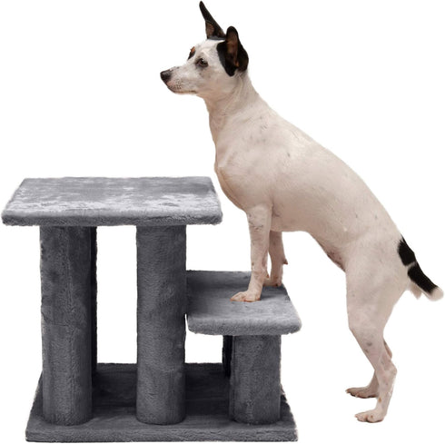 Furhaven Steady Paws Multi-Step Pet Stairs for High Beds & Sofas, Gray, 3-Step Design