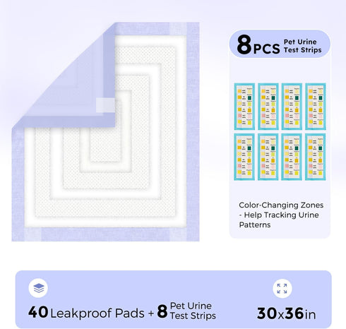 3D-Barrier 18 30"x36" 40 Counts 8 ZOMISIA Puppy Pee Pads for Dogs, Cups Absorb & Rise Puffy Gel-Wall Leak-Proof, + Pet