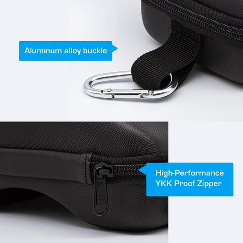 Snow Goggles Case, Semi Hard EVA with Aluminum Bag Strap & High-Performance Zipper for Travel