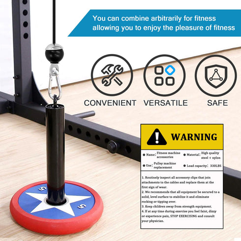 Weight Cable Pulley System - Gym LAT Pull Down and Lift Weight Pulley System Cable Machine Pulley Attachment
