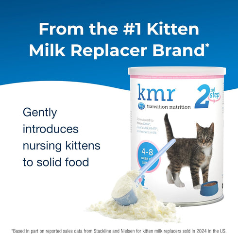 PetAg KMR Kitten Weaning Food, 2nd Step, 14 oz, Powdered Formula with DHA, Natural Milk Protein