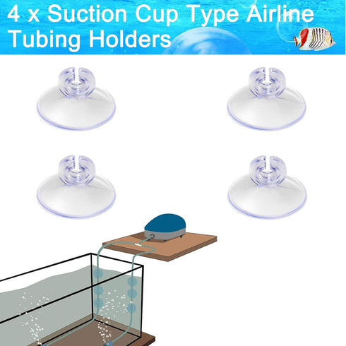 Aquarium Air Pump Accessories, 7 Feet Airline Tubing with Air Stone Disc, Check Valves, Suction Cups for Nano Air Pumps