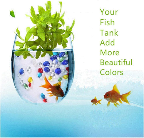 1 Pound Glass Stones Irregular Aquarium Decorated Pebbles for Fish Tank, Garden, and Vase Fillers (Green)