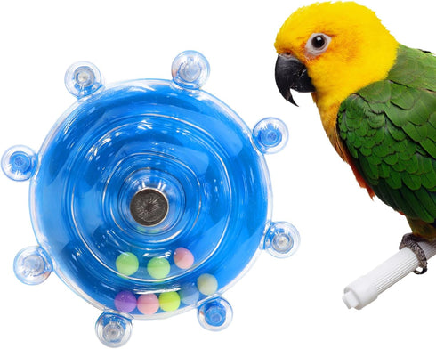 Bird Toys for Parakeets, Interactive Spinner Rattle Budgie Toys, Rotating Wheel Chew