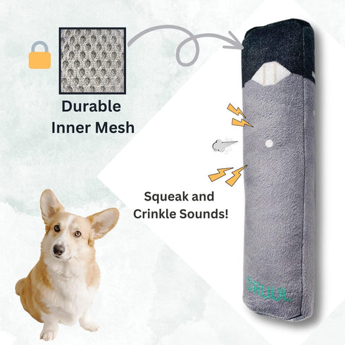 Nestpark Druul Funny Dog Toy, Parody Plush Squeaky Crinkle Toy