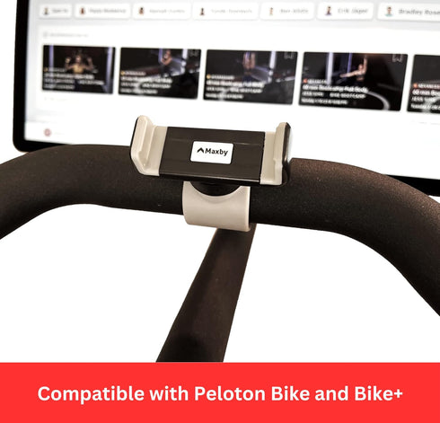 Phone Holder Compatible with Peloton Bike & Bike Plus, Secure Fit, 360 Degree Rotation for Stationary Bikes