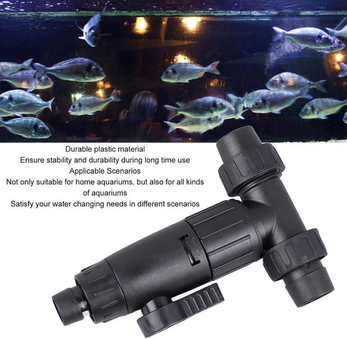 HEEPDD 3 Way Aquarium Valve, Adjustable T Hose Connector for Easy Water Changes, Compatible with 16/22 Hose