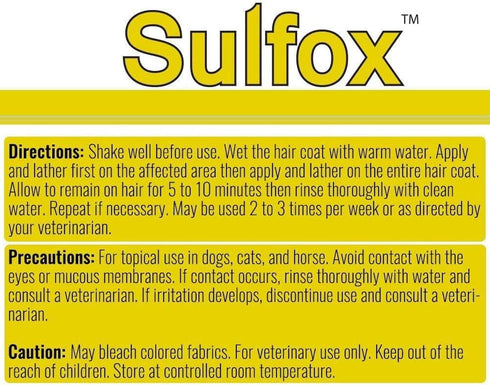 Sulfox Shampoo for Pets - Powerful Cleansing and Degreasing, 12 fl oz