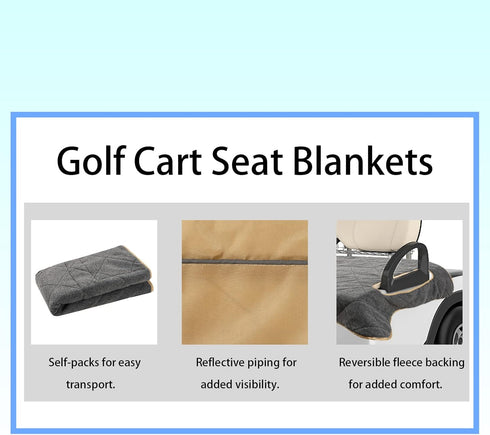 TUYUU Golf Cart Seat Covers, EZGO Heavy Duty Seat Blanket, Travel Sports Cart Seat Cushion Covers for 2-Person Seats