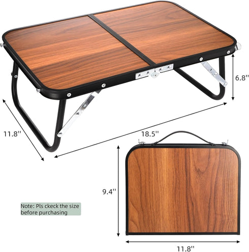 Folding Camping Table, Mini Portable Beach Table with Carry Handle, Ultralight Compact Picnic Dining Low Table