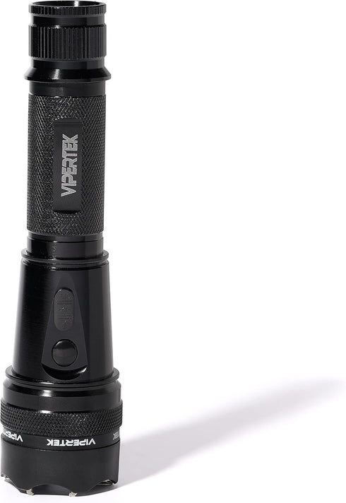 VIPERTEK VTS-195 Heavy Duty Aluminum Stun Gun for Self Defense, Rechargeable with LED Flashlight
