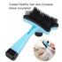 GLOGLOW Pet Grooming Brush, Self Cleaning Slicker Brush for Dogs Cats, Gently Removes Loose Undercoat (Blue)