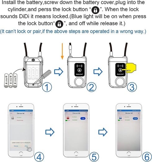 Nulock Keyless Bluetooth Bike Lock - IP44 Splash-Proof with 110db Alarm, 24-inch Braided Steel Cable