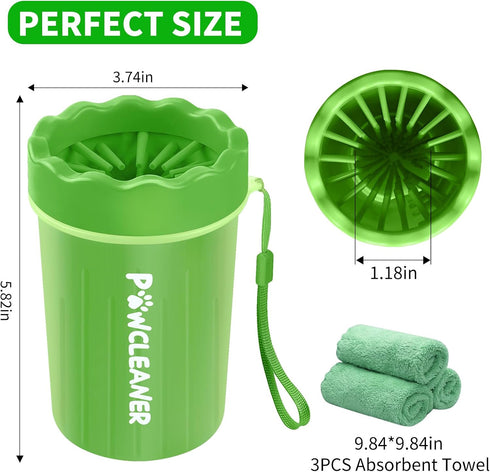 Dog Paw Cleaner, Paw Buddy Muddy Paw Washer for Small and Medium Breed Dogs and Cats (with 3 Absorbent Towels)