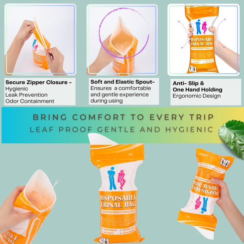 Urine Bag Pee Bag, 12/24 Packs 700ML Disposable Urinal Bag for Travel and Emergency Use