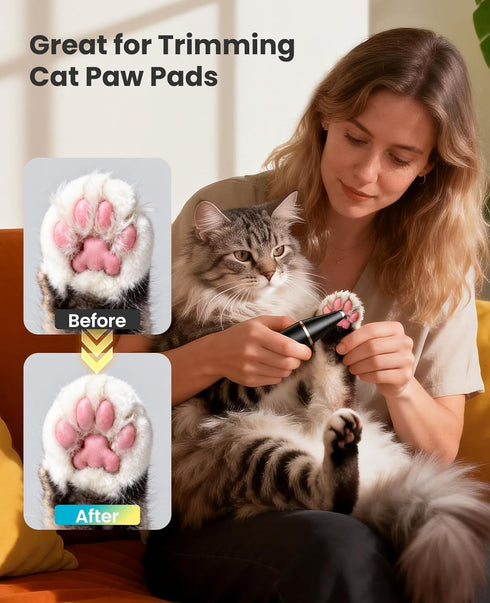 2 Trimmer, Trimming oneisall Speed Cat Clippers with Double Blades, Rechargeable Cordless Small Cat Paw Low Noise