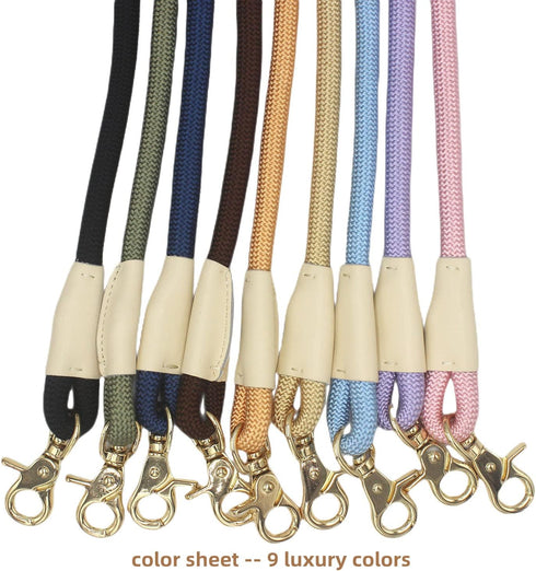 Lobster Snap Pet Leash 5FT, Strong Nylon Rope Dog Leash for All Breeds (Gold, 5ft *10mm)