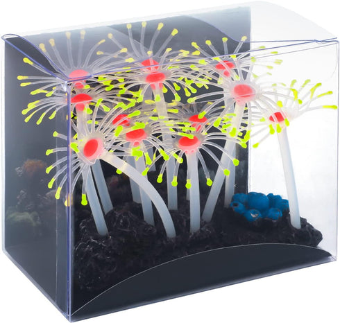 Uniclife Glowing Effect Artificial Coral Plant, Decorative Aquarium Ornament, Yellow