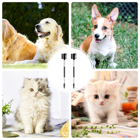 2 Pcs Double-Head Dog Tear Comb, Tear Stain Remover Brush for Dogs & Cats Grooming