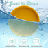 Silicone Cat Food Bowl Set: 2 Shallow 7in Wide Cat Plates for Kittens & Dogs, Non-Slip Round Yellow