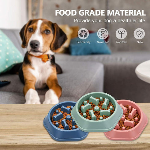 UPSKY Slow Feeder Dog Bowl, Anti-Choking Slower Feeding Pet Puzzle Bowls, Interactive Bloat Stop Dog Food Dishes for
