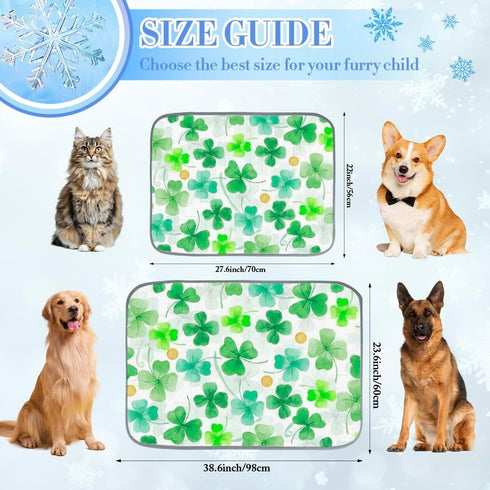 imiBBWQu Summer 27" 22" Cooling Pad St Patricks Day Leaves Pillow Cooling Pad Mat Washable Cool Pet for Dogs Pet Bed