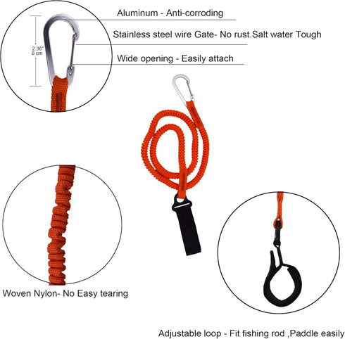 YYST Orange Paddle Leash, Paddle Holder Tool Lanyard - No Paddle Included