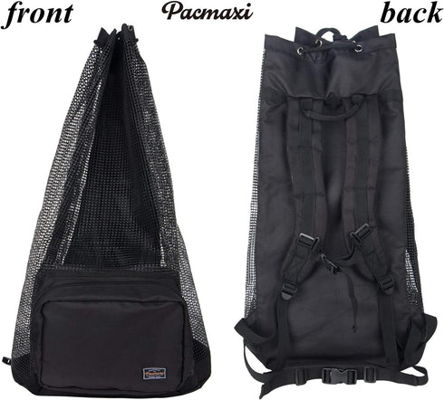 PACMAXI Oversized Mesh Scuba Diving Bag, Backpack for Snorkeling Gear & Equipment
