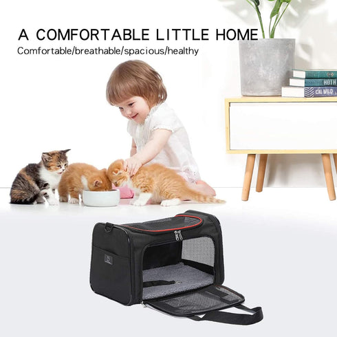 A4Pet Airline Approved Cat Carrier - Removable Soft-Sided Portable Pet Travel Carrier for Kittens, Puppies, and Rabbits
