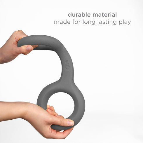 Ubbi Tuggle Dog Toy, Durable Rubber with Ergonomic Grip for Medium to Large Breeds, Charcoal