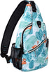 MOSISO Sling Backpack, Flamingo Travel Hiking Daypack, Rope Crossbody Shoulder Bag