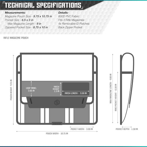 Savior Equipment Mag Buddy 2-Pack Tactical Triple Rifle Mag Pouch, Long Gun Carbine Magazine Organizer & Carrier
