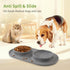 Dog Food Water Bowls for Puppy - Small Medium Dogs Non-Skid Feeder Bowl Mat for Pet Feeding Station, Grey