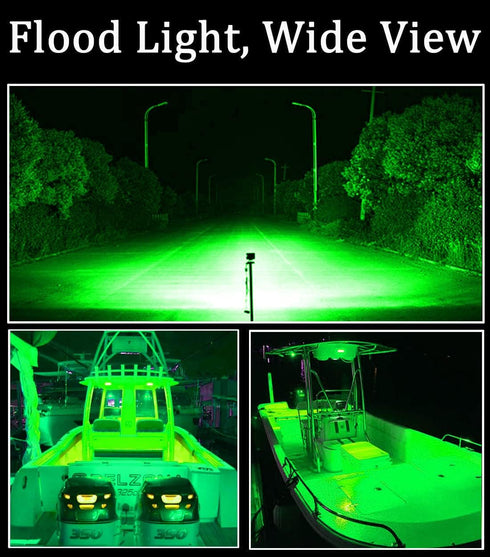 Shangyuan 2pcs Pontoon Boat Docking Light - Marine LED Spreader & Navigation Lights, Green