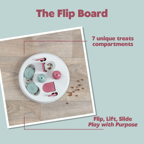 4-Module 9 9 2.5 Trixie Cat Activity Flip Board Treat Puzzle Enrichment Toy for Mental Stimulation & Slow Feeding