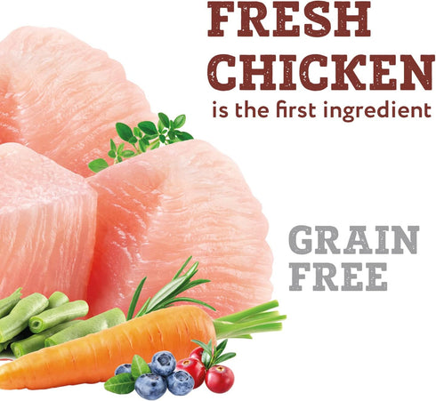 OPtimeal Grain-Free Dog Food, Balanced Dry Recipe with Immunity Support, Non-Grain for All Breeds, 3.3 lbs, Chicken &
