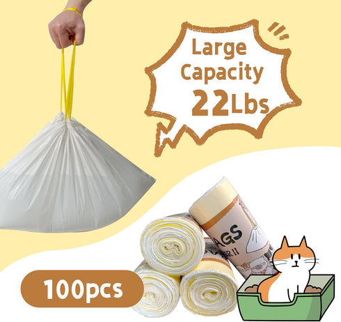OuhDvgny 100 Count 25.19" 11.8"Heavy Cat Litter Box Liner Bags for Pet Pivot Open-Top Pet Automatic Self Cleaning Cat