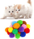 VOVIGGOL 30Pcs 1.3 Inch Cat Toy Balls Soft Kitten Pompom Toys Indoor Cats Interactive Playing Quiet Ball Cats Favorite